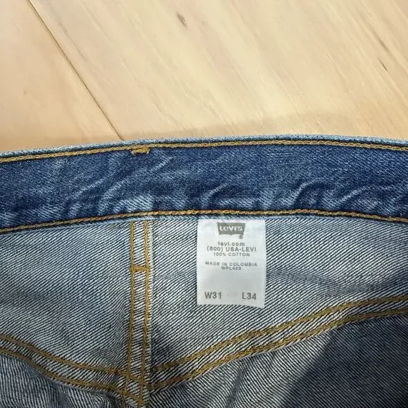 Vintage Levis 501 Jeans 30 Blue Dark Wash Straight Denim Workwear Non Selvedge